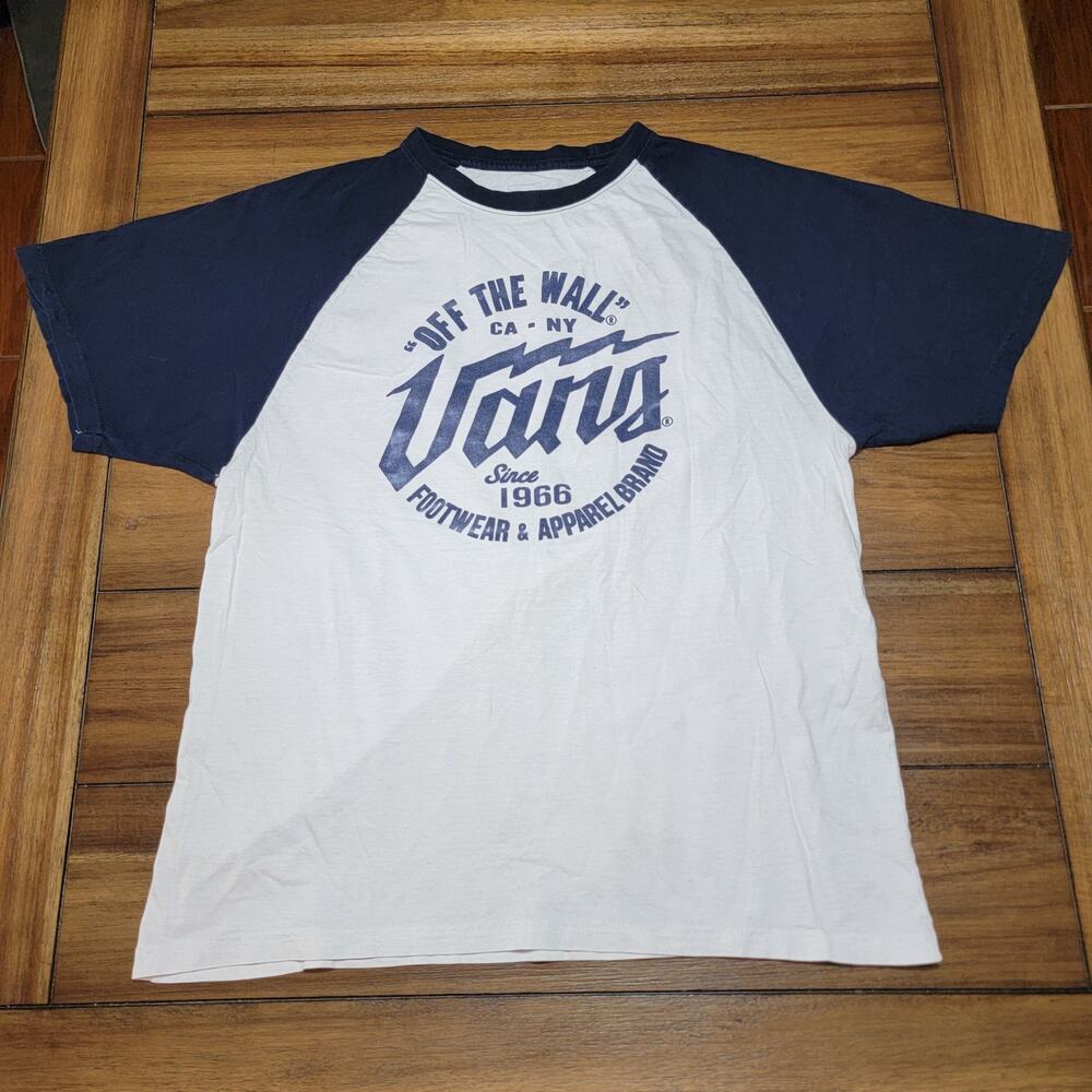 VANS B&W Baseball Style Unisex Classic Fit Tee - Size Large